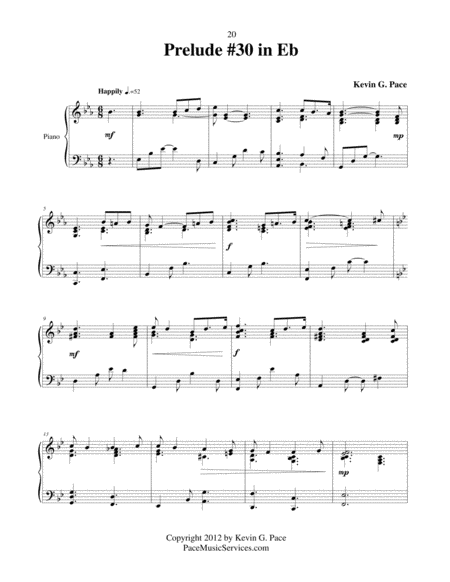 Prelude No. 30 in Eb - original piano solo prelude image number null