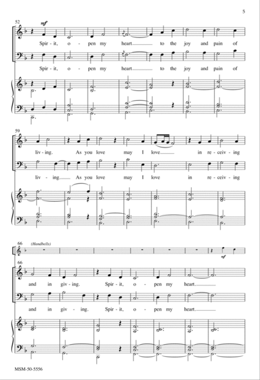 Spirit, Open My Heart 4-Part scores gallery preview page 5
