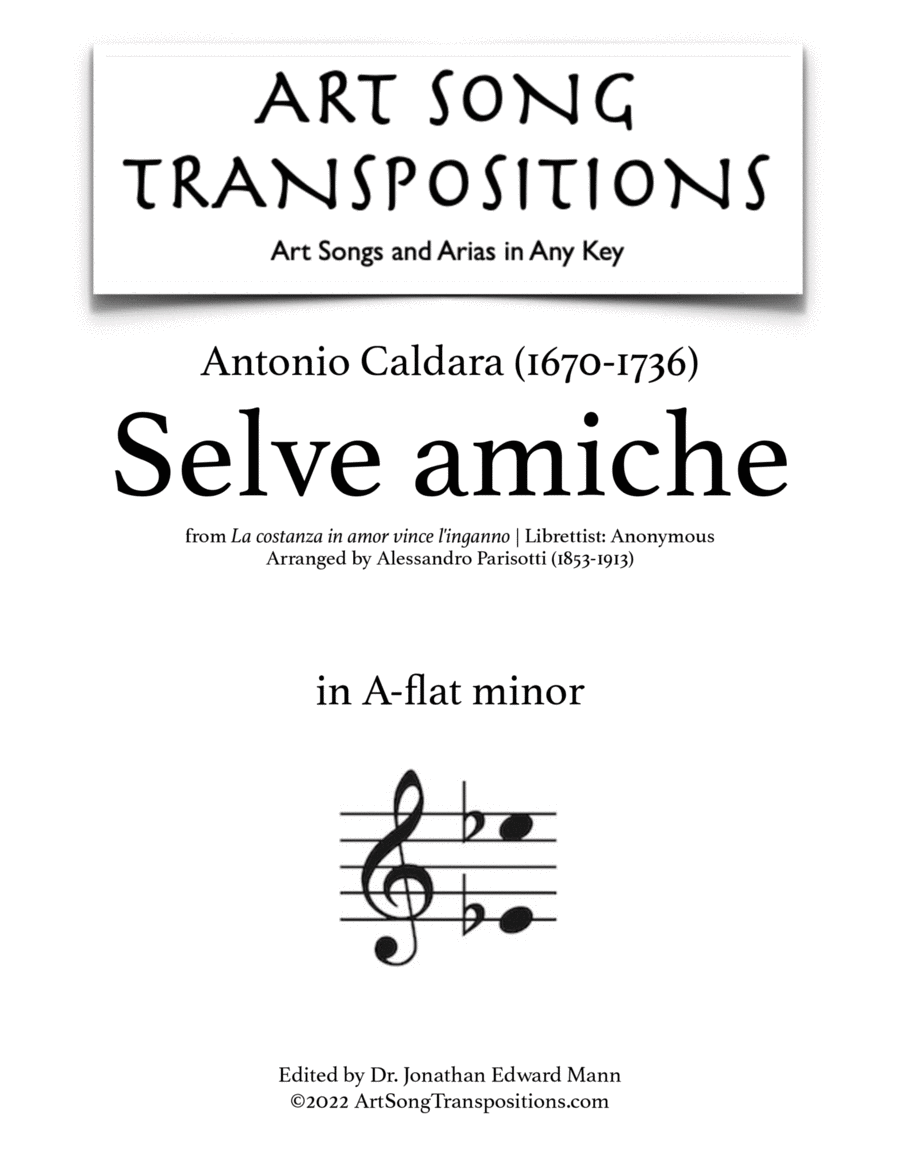 CALDARA: Selve amiche (transposed to A-flat minor)