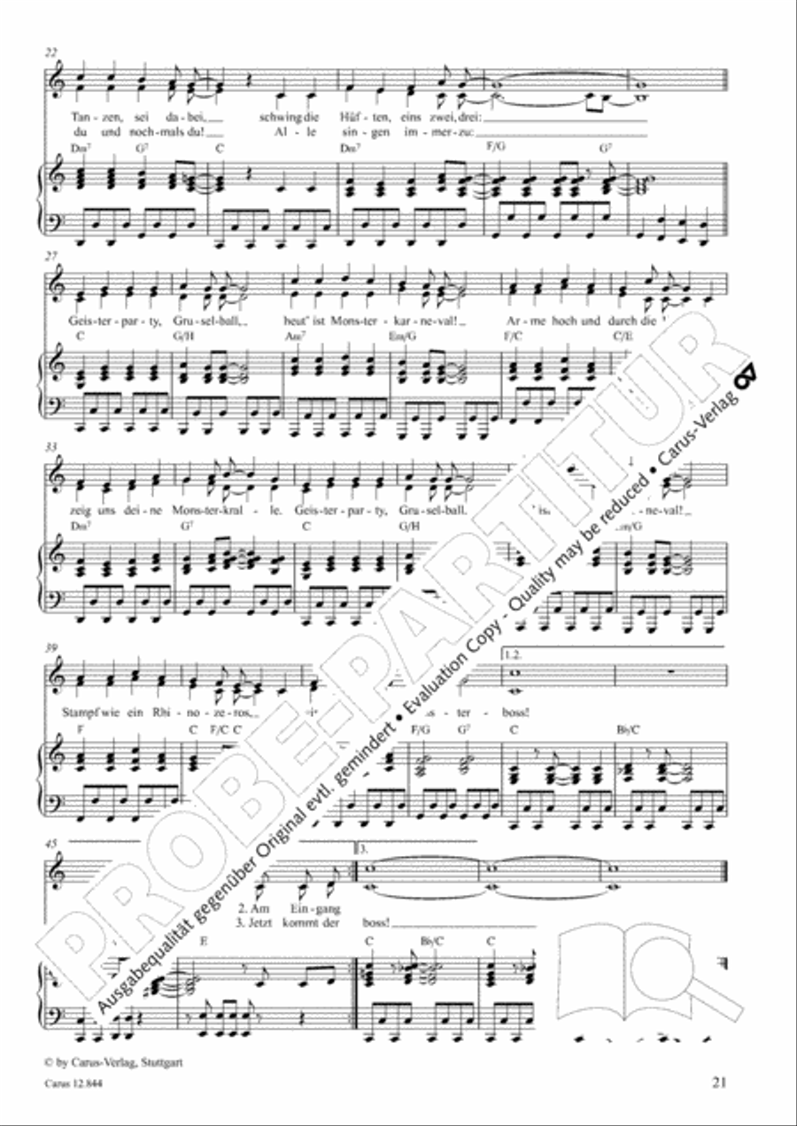 Gruselmonsterzaubersongs. Heft II Children's Choir scores gallery preview page 22