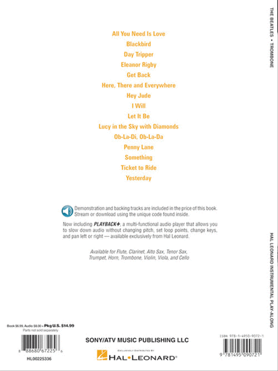 The Beatles – Instrumental Play-Along Trombone Solo scores gallery preview page 6
