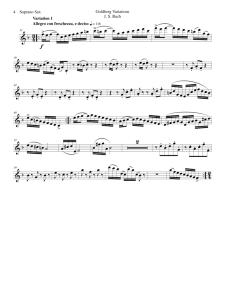 J. S. Bach Goldberg Variations set for saxophone trio (soprano, alto, baritone) - PARTS image number null