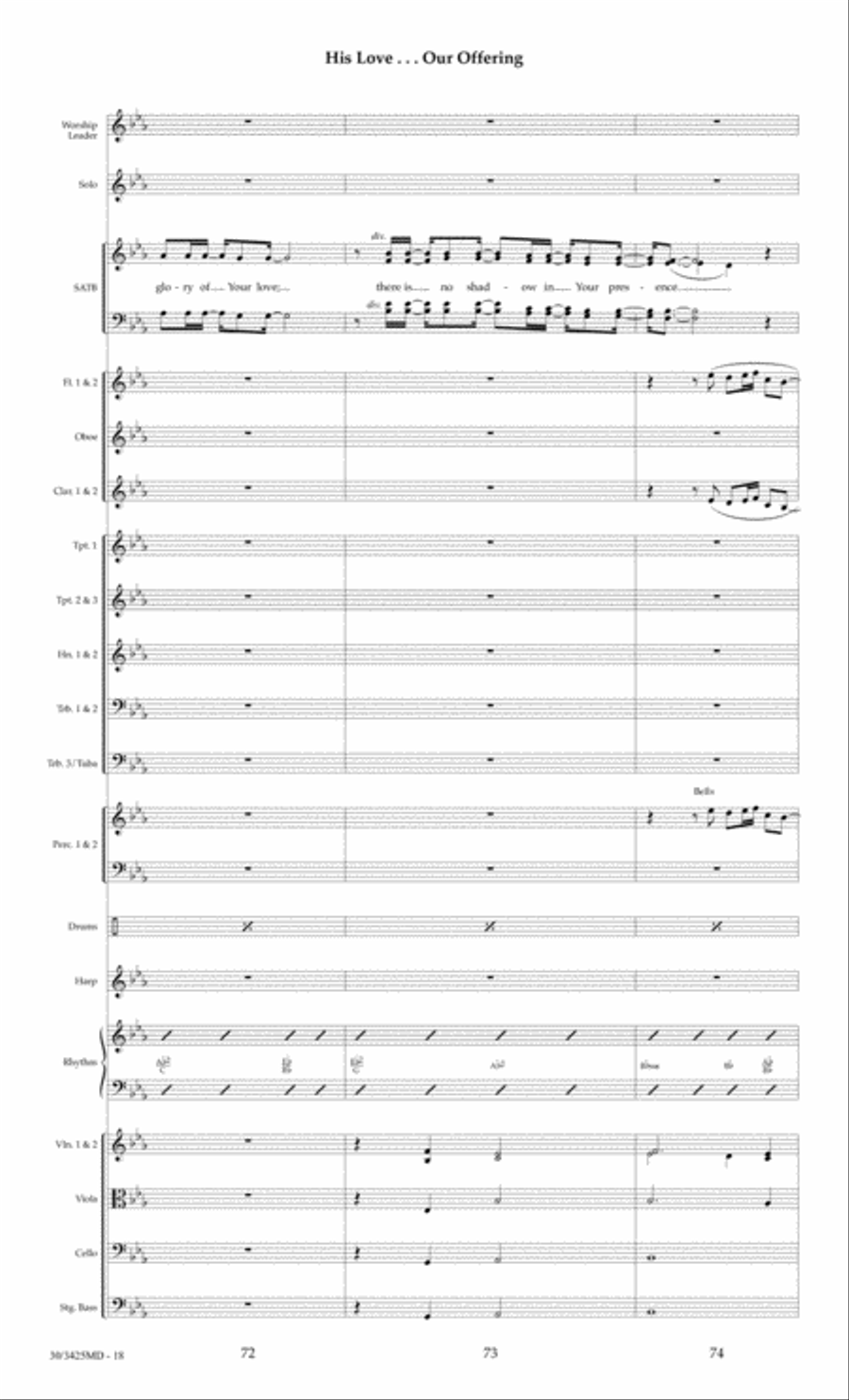 His Love...Our Offering - Orchestral Score and Parts Choir scores gallery preview page 21