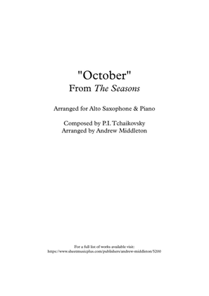 Book cover for "October" from The Seasons arranged for Alto Sax & Piano