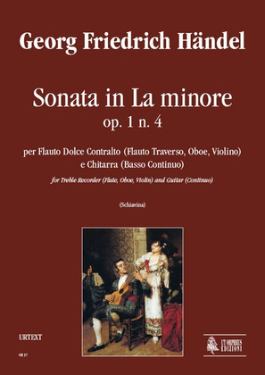 Book cover for Sonata in A Minor Op. 1 No. 4 for Treble Recorder (Flute, Oboe, Violin) and Guitar