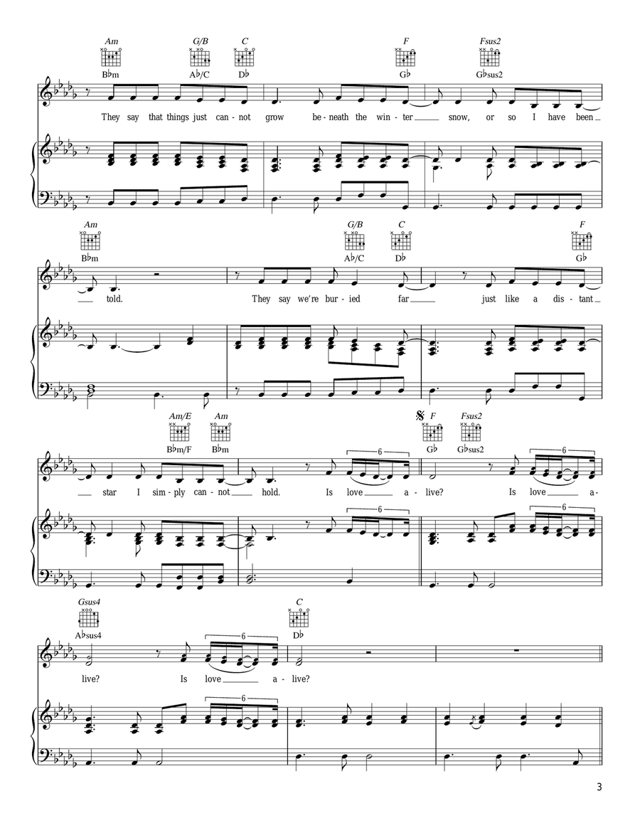 Winter Song Piano, Vocal, Guitar scores gallery preview page 3