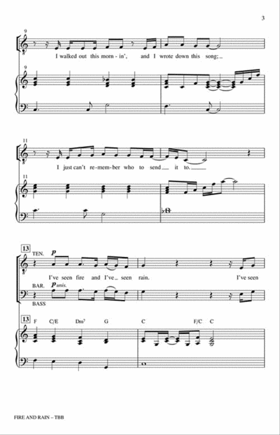 Fire and Rain 3-Part scores gallery preview page 3
