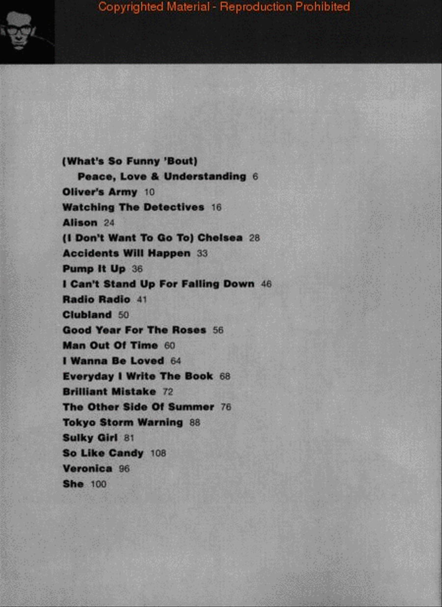 The Very Best of Elvis Costello Piano, Vocal, Guitar scores gallery preview page 2