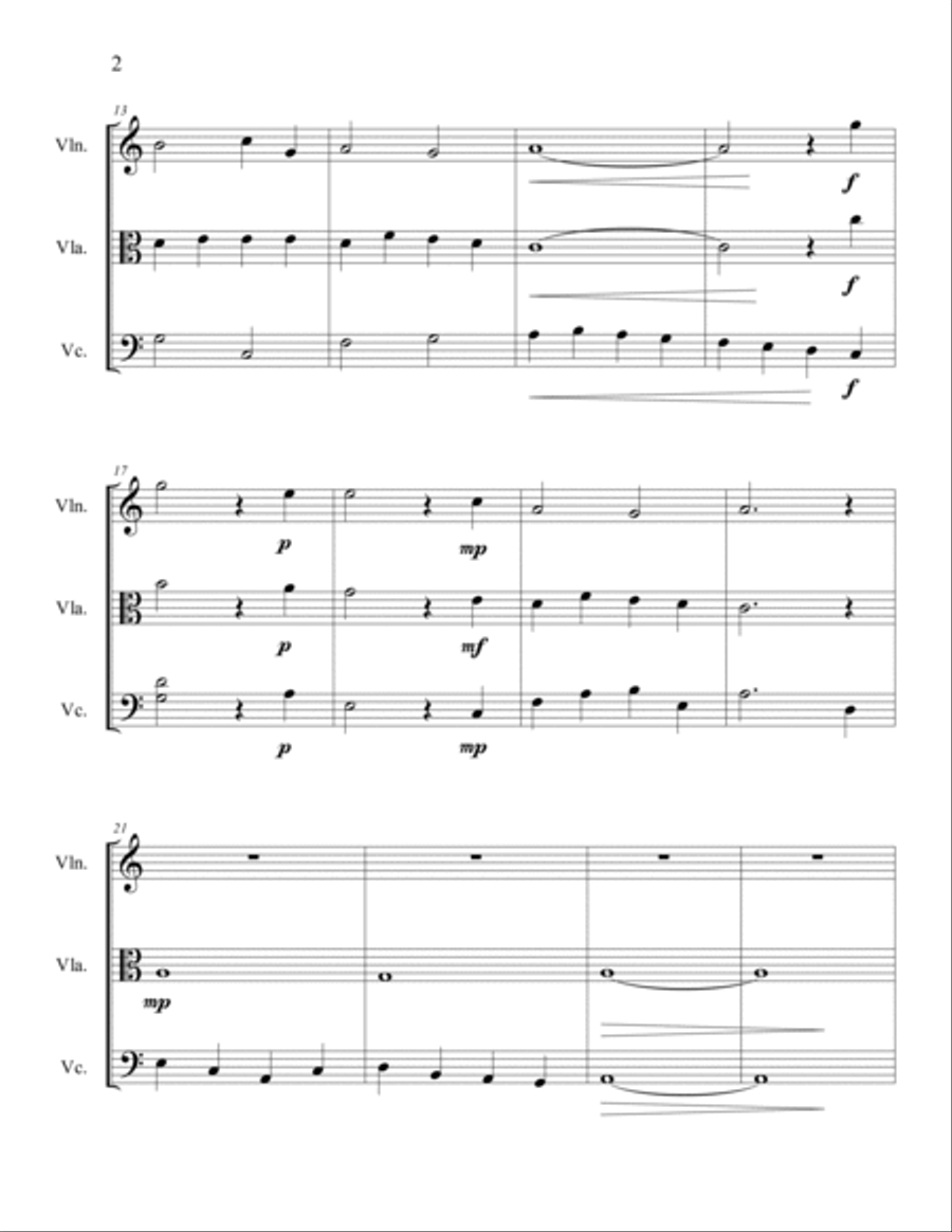 Veni, Veni, Emmanuel for String Trio String Trio scores gallery preview page 3