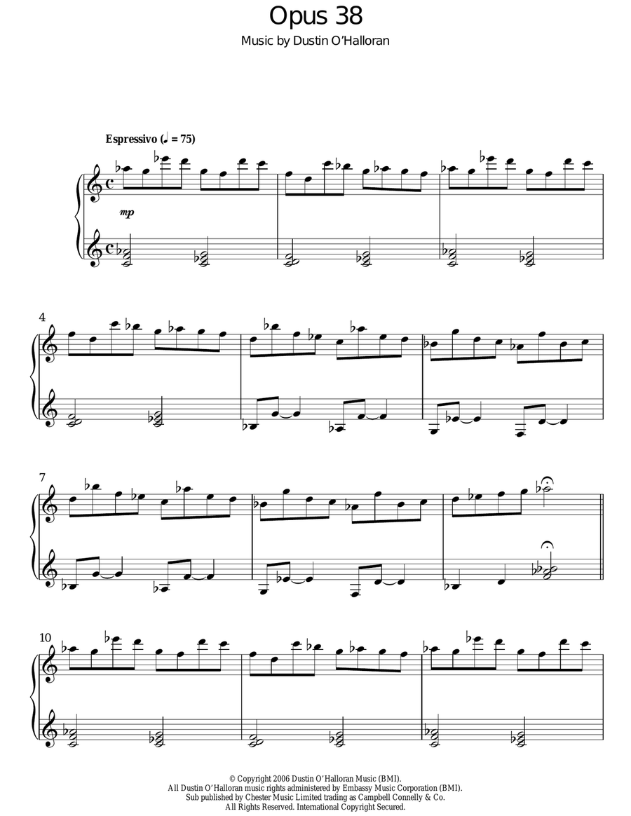 Opus 38 Opus 38 Piano Solo scores gallery preview page 1