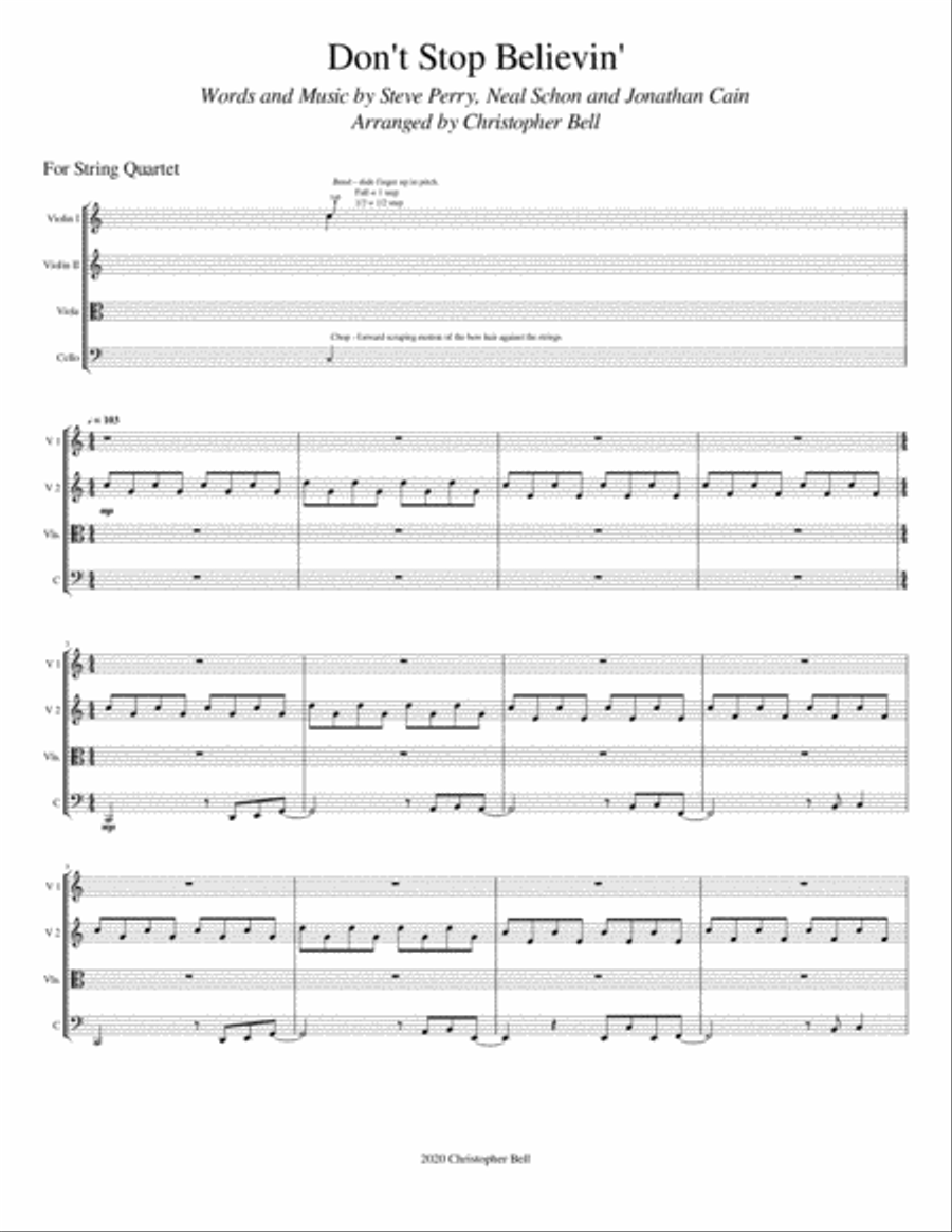 Don't Stop Believin' Don't Stop Believin' String Quartet scores gallery preview page 2