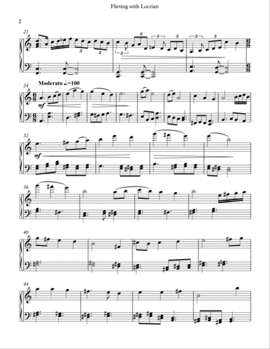 Flirting with Locrian Piano Solo scores gallery preview page 2