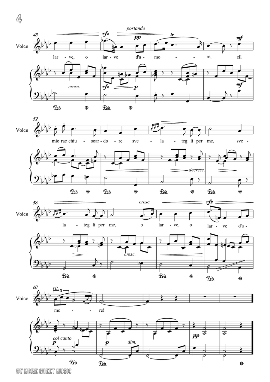 Cesti-Intorno all'idol mio in f minor, for Voice and Piano Piano, Vocal scores gallery preview page 6