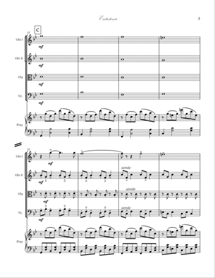 06. Entretenir Piano Quintet Piano Quintet scores gallery preview page 3