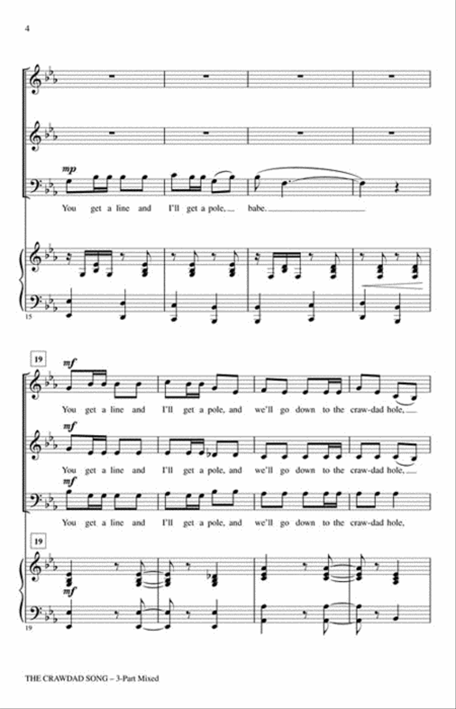 The Crawdad Song 3-Part scores gallery preview page 3