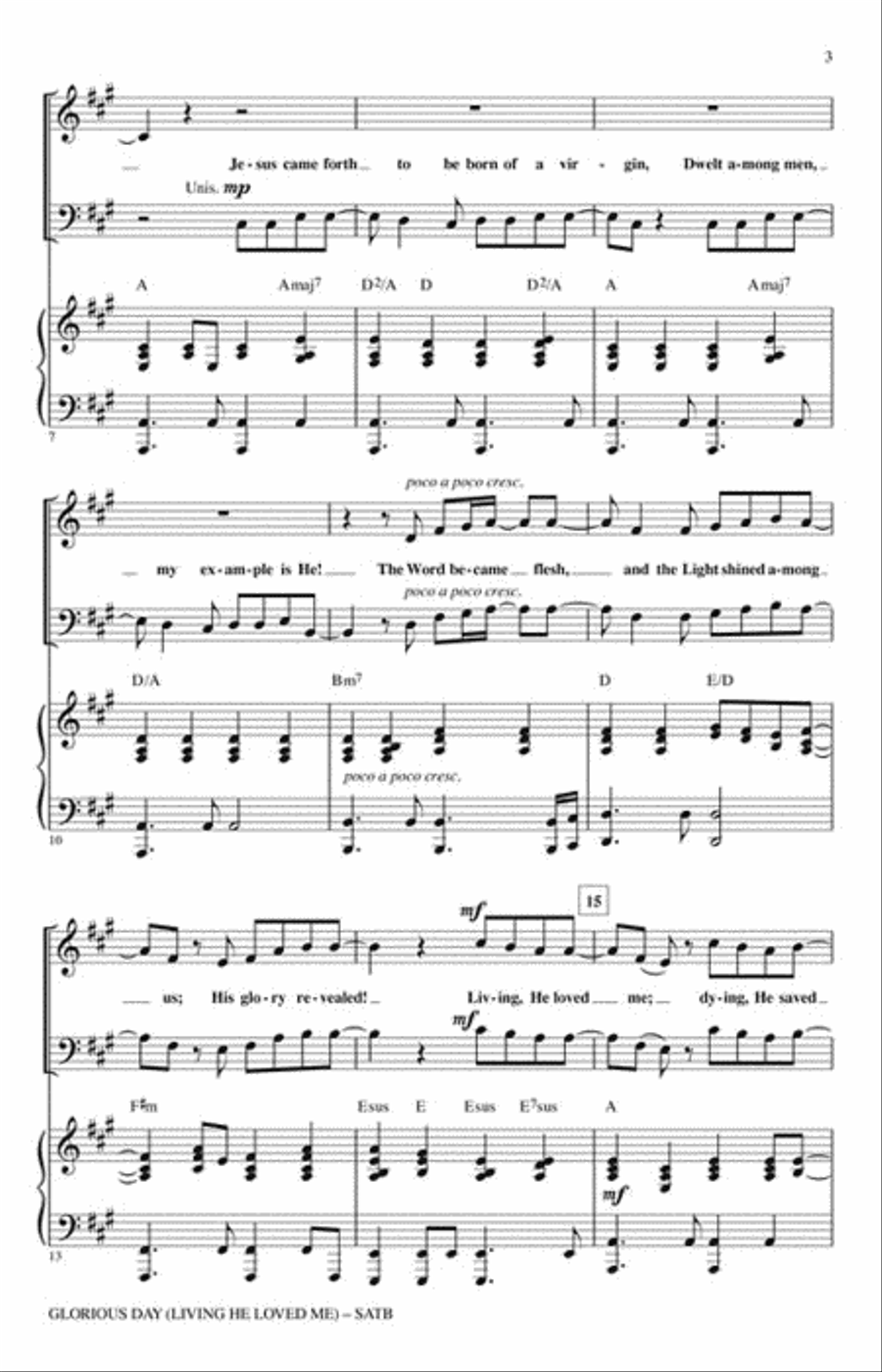 Glorious Day (Living He Loved Me) 4-Part scores gallery preview page 4
