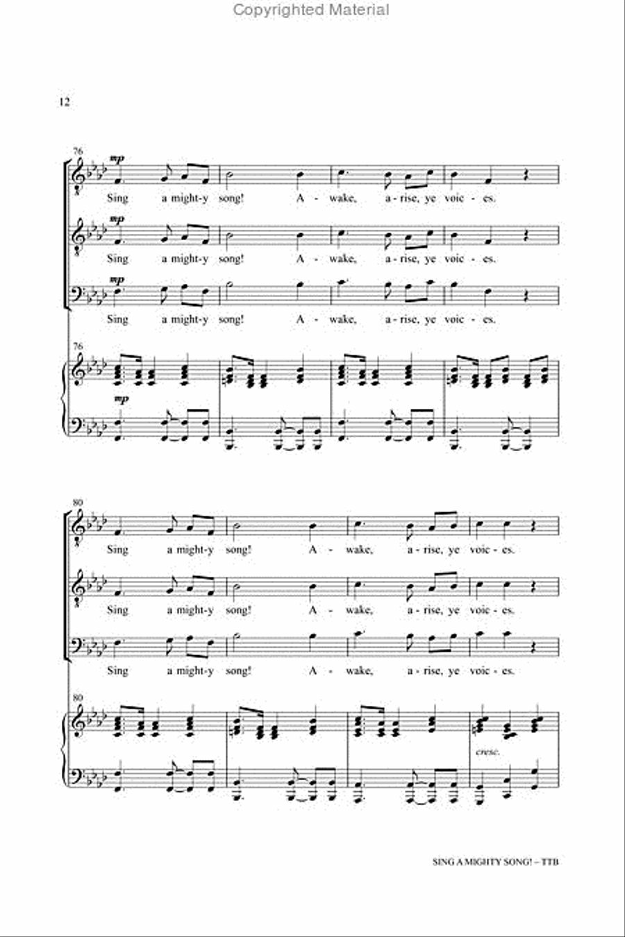 Sing a Mighty Song! TTB scores gallery preview page 13