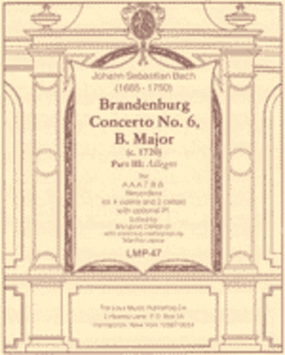 Brandenburg Concerto No. 6 in B Major Part III (Score)