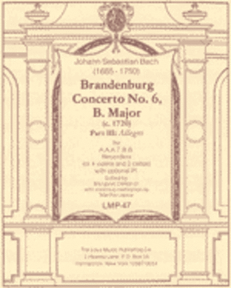 Brandenburg Concerto No. 6 in B Major Part III (Score)