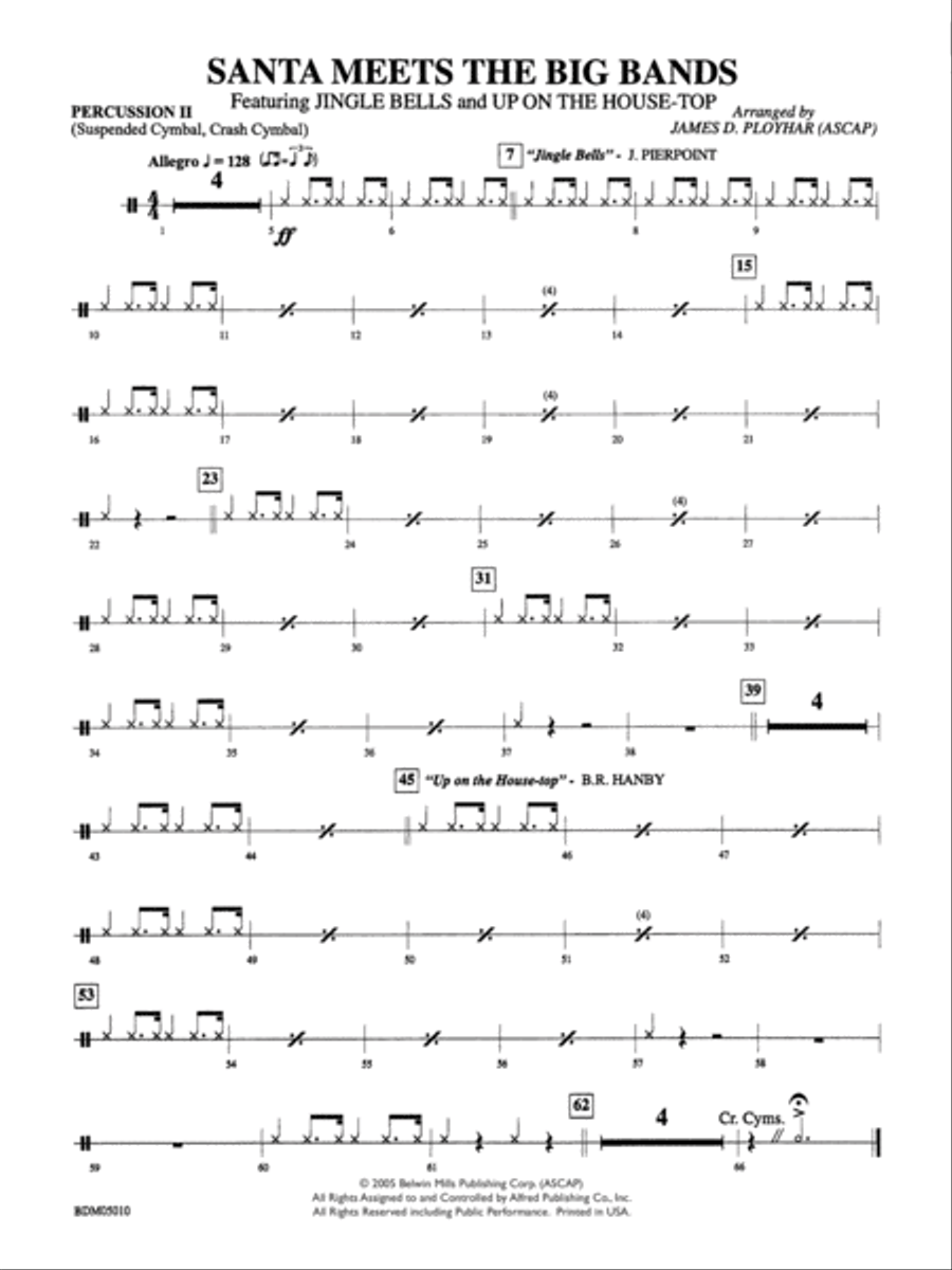 Santa Meets the Big Bands: 2nd Percussion Concert Band scores gallery preview page 1