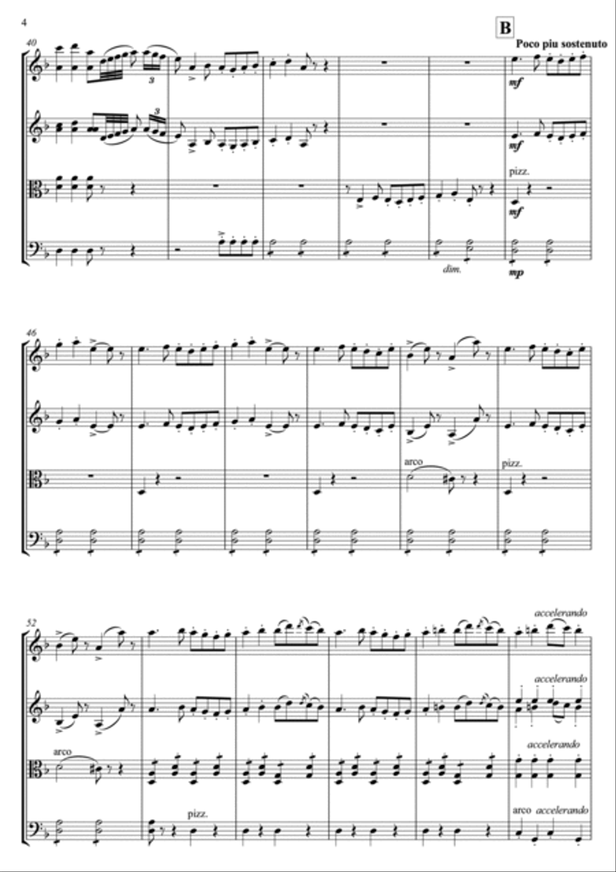 Night on Bald Mountain String Quartet scores gallery preview page 5