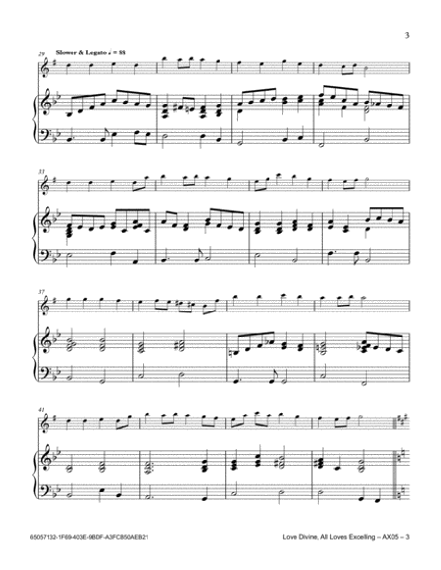Love Divine, All Loves Excelling Alto Saxophone scores gallery preview page 3