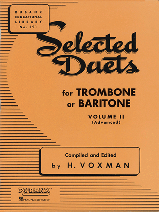 Book cover for Selected Duets for Trombone or Baritone