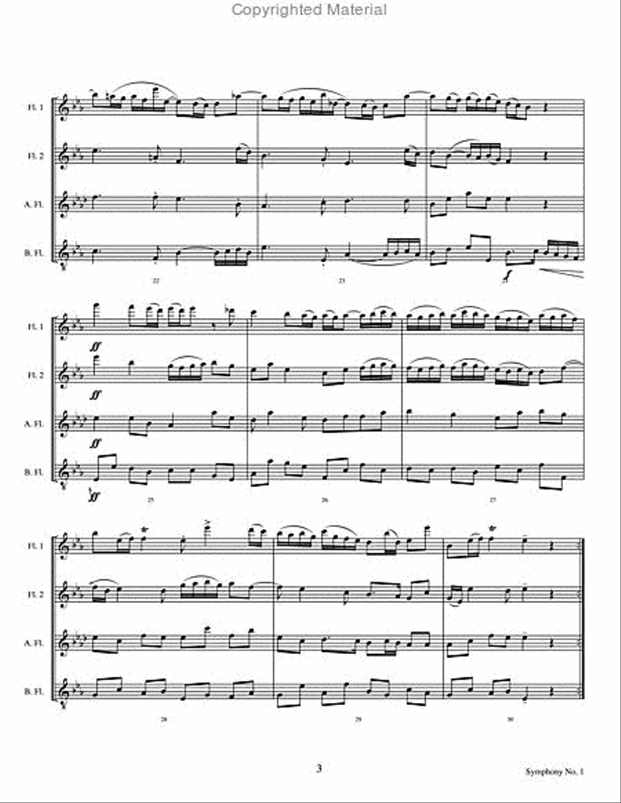 Symphony No. 1 Symphony No. 1 Flute Quartet scores gallery preview page 4