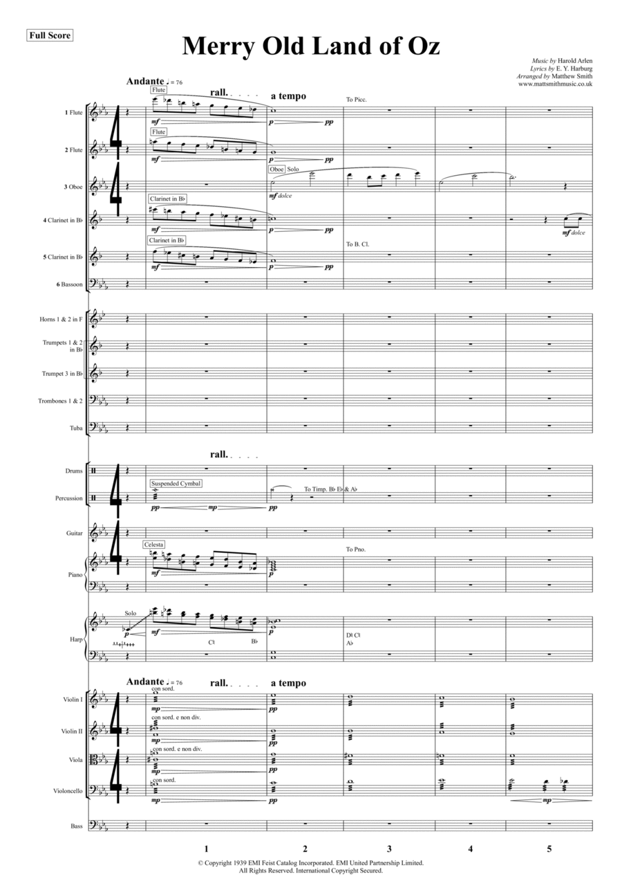 The Merry Old Land Of Oz Full Orchestra scores gallery preview page 1