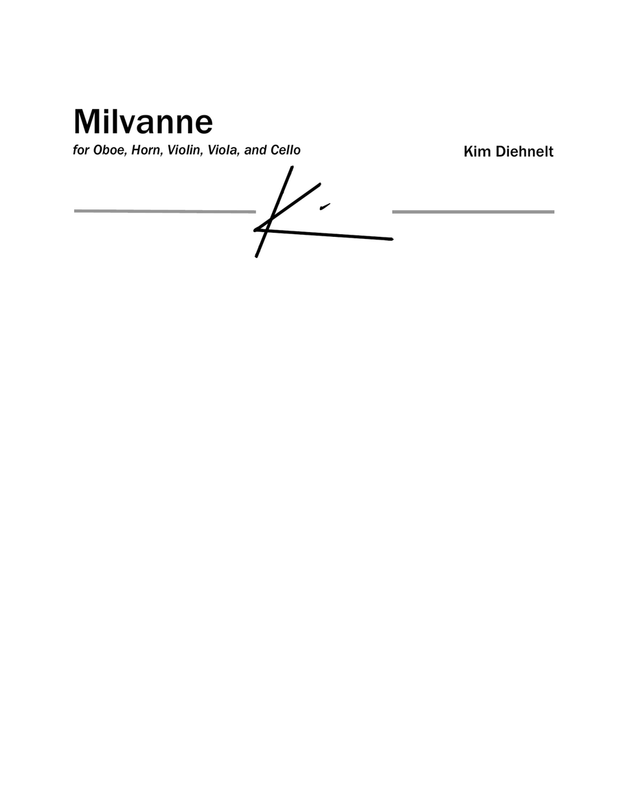 Diehnelt: Milvanne for Oboe, Horn, and String Trio Small Ensemble scores gallery preview page 1