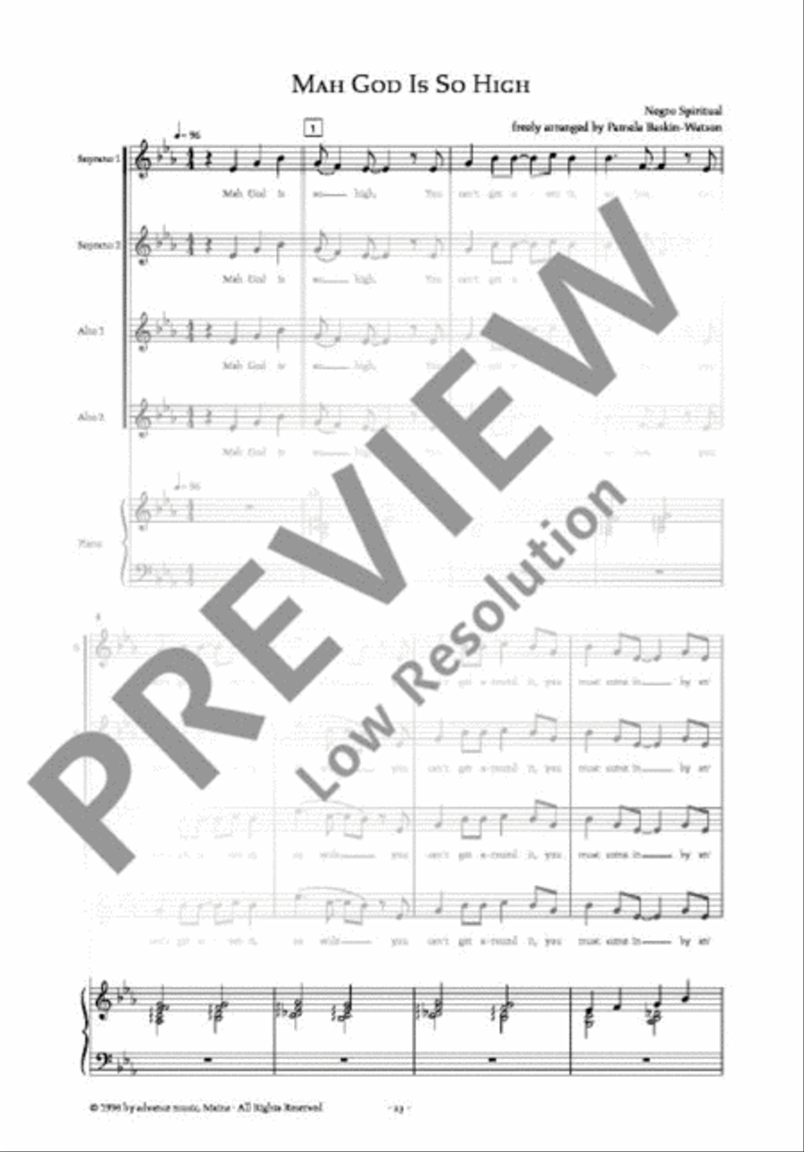 Mah God is so High SSAA scores gallery preview page 2