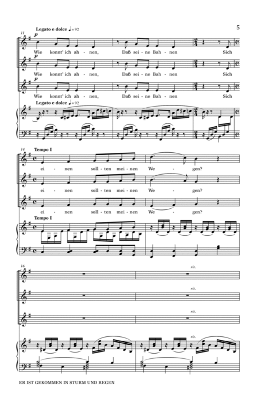 Er Ist Gekommen In Sturm Und Regen (arr. Brandon Williams)