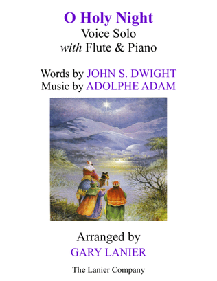Book cover for O HOLY NIGHT (Voice Solo with Flute & Piano - Score & Parts included)