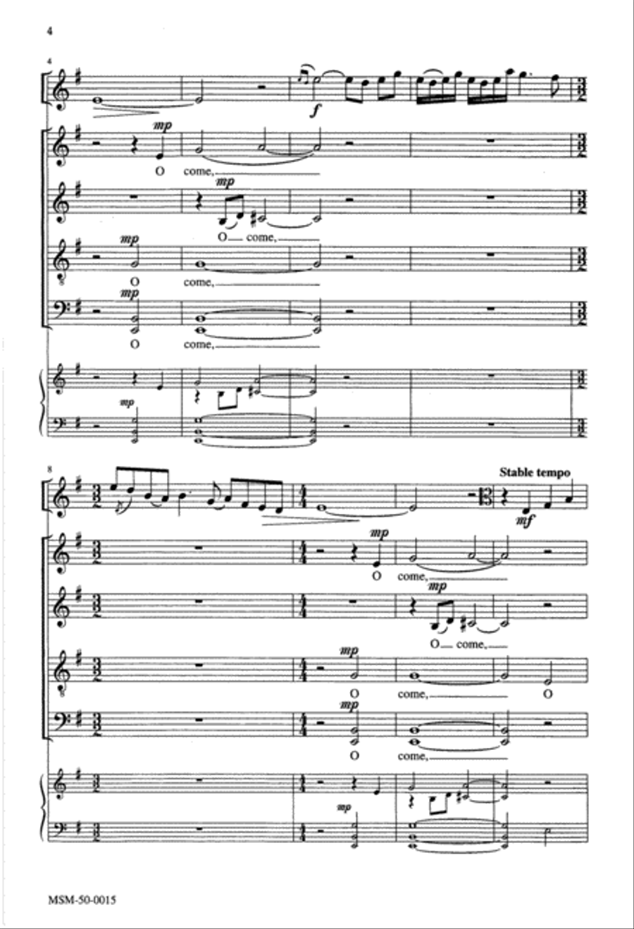 O Come, O Come, Emmanuel SSATBB scores gallery preview page 2