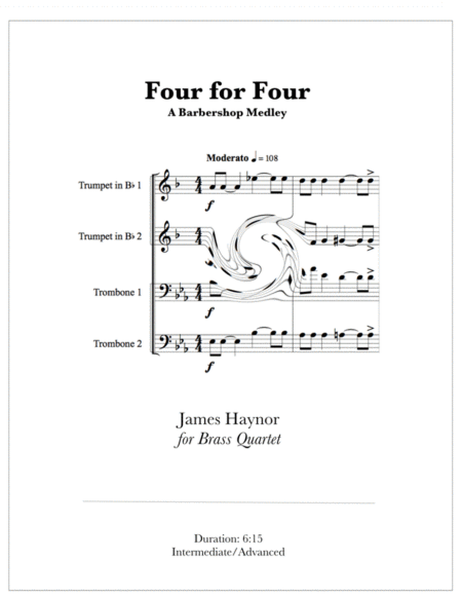 Four for Four - A Barbershop Medley for Brass Quartet image number null