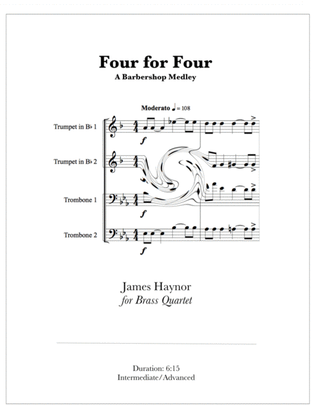 Book cover for Four for Four - A Barbershop Medley for Brass Quartet