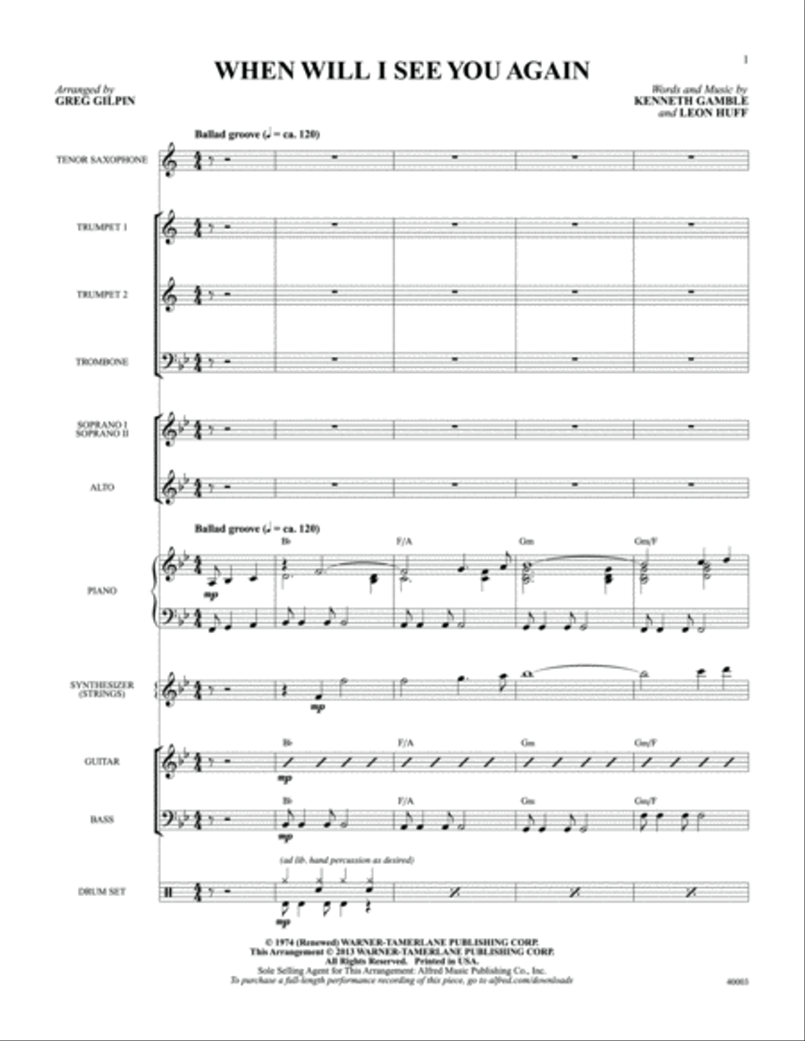 When Will I See You Again Choir scores gallery preview page 18