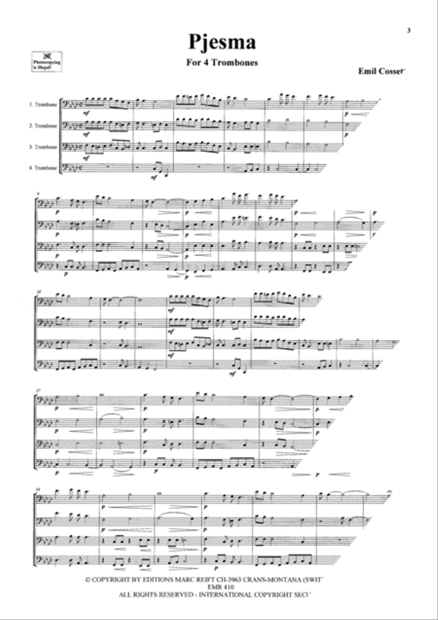 Pjesma Trombone Quartet scores gallery preview page 4