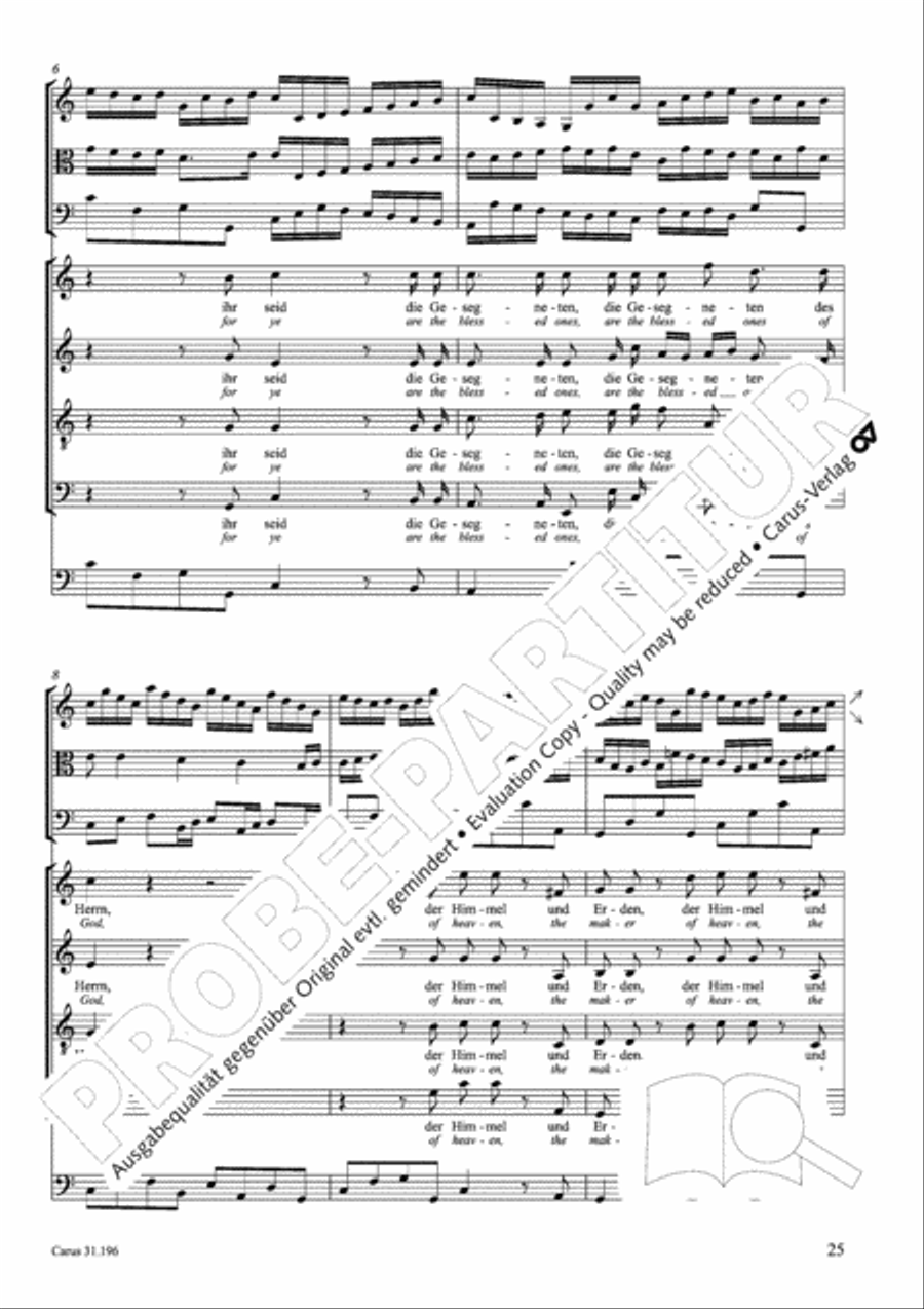 The Lord is mindful of us (Der Herr denket an uns) STB scores gallery preview page 25