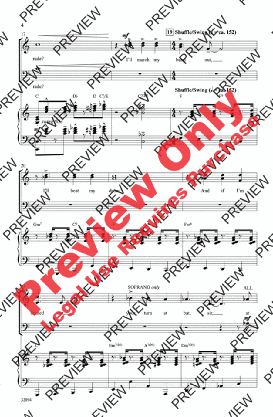 Don't Rain on My Parade 3-Part scores gallery preview page 4