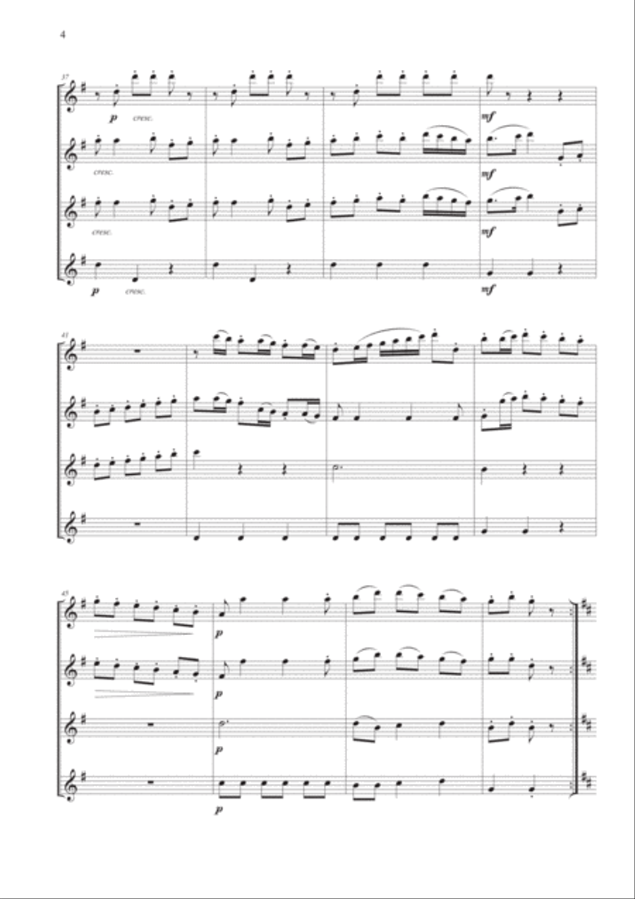 Boccherini's Minuet for Flute Quartet Flute Quartet scores gallery preview page 6