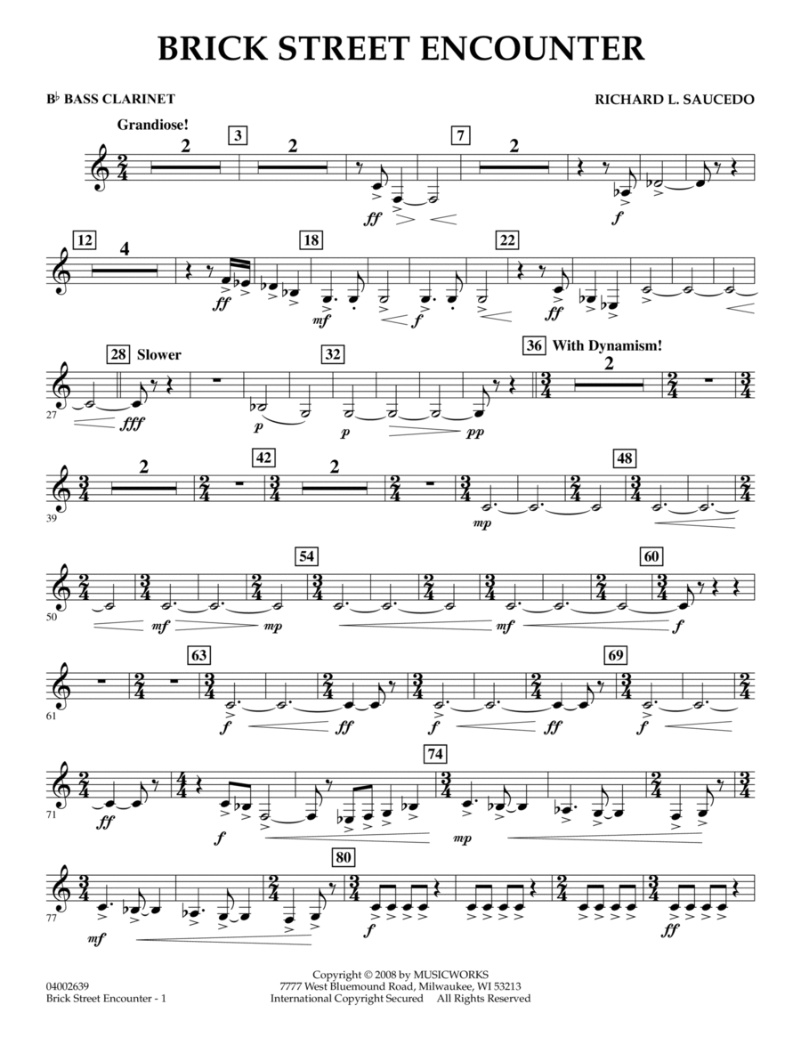 Brick Street Encounter - Bb Bass Clarinet Bass Clarinet scores gallery preview page 1