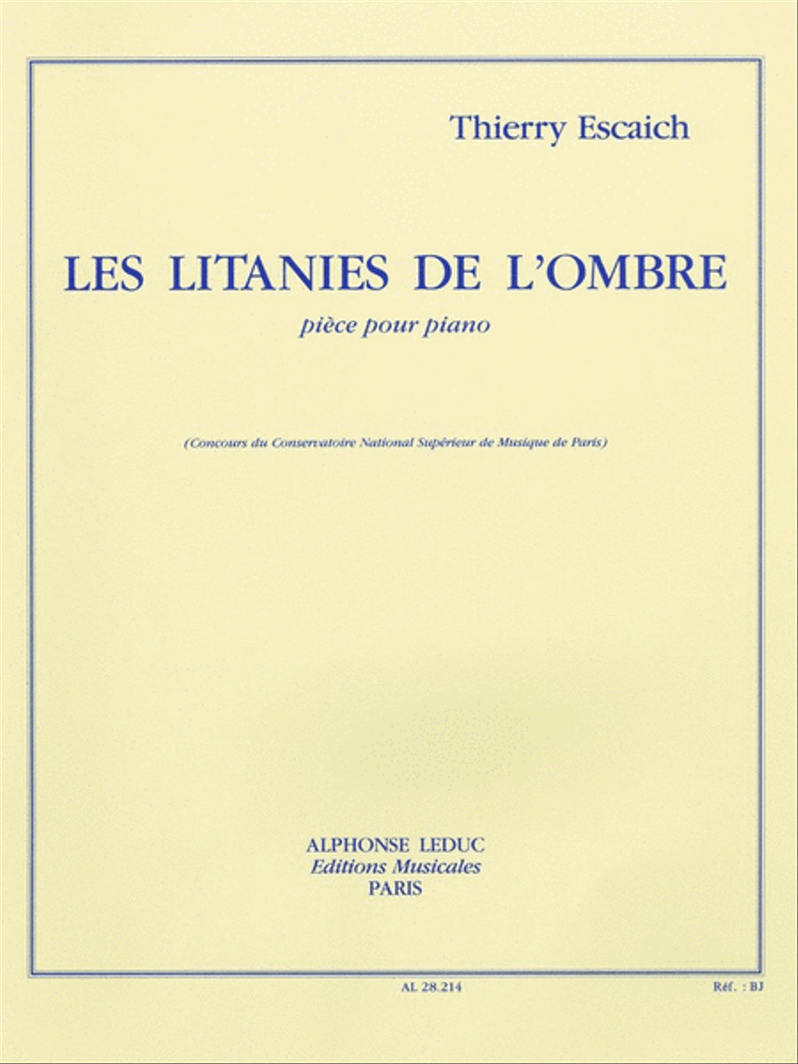 Les Litanies De L'ombre (piano Solo)