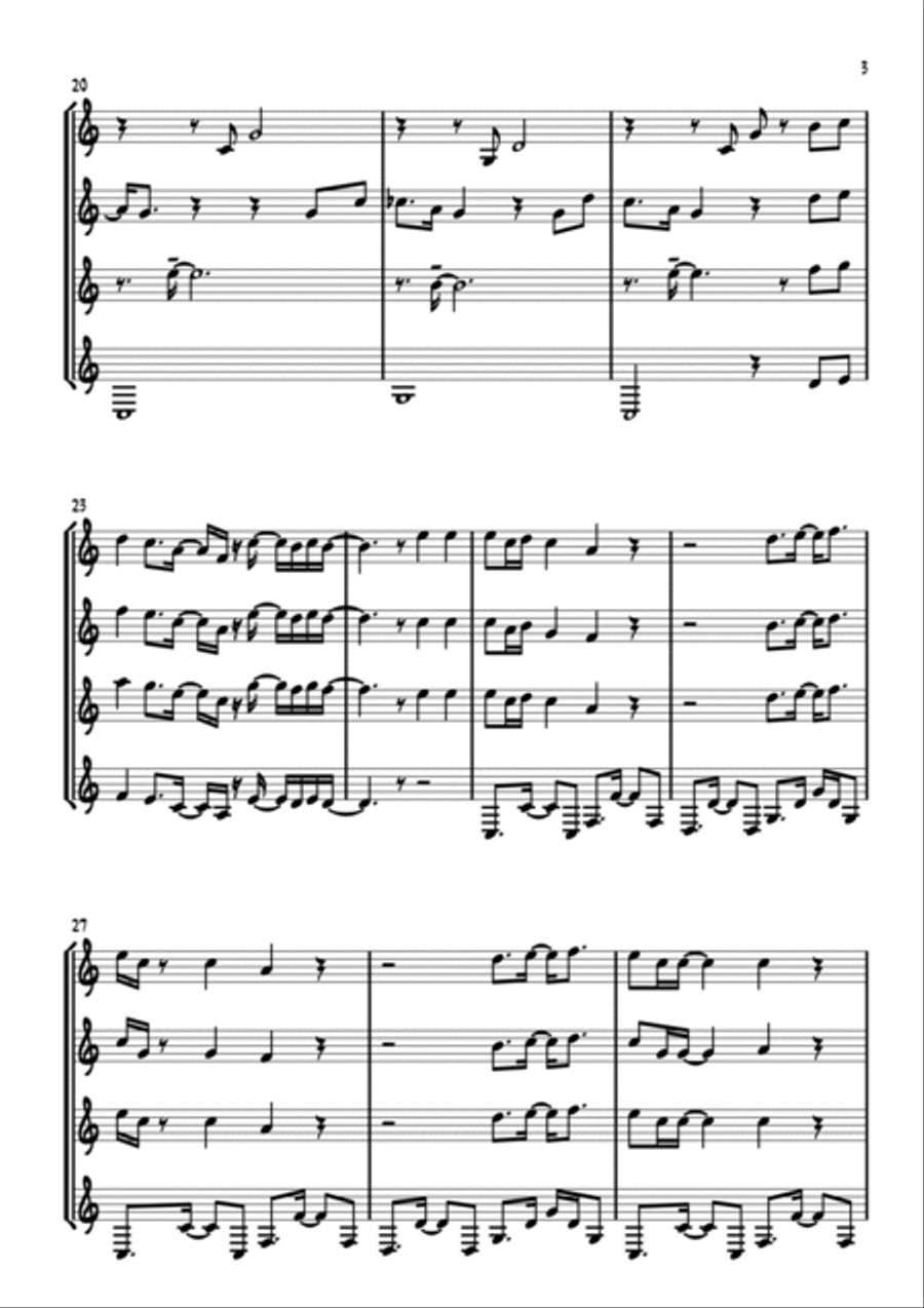 Red, Red Wine Red, Red Wine Saxophone Quartet scores gallery preview page 3