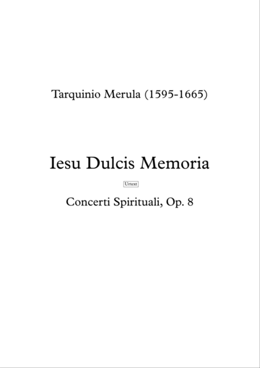 Jesu Dulcis Memoria (modern clefs) Small Ensemble scores gallery preview page 1