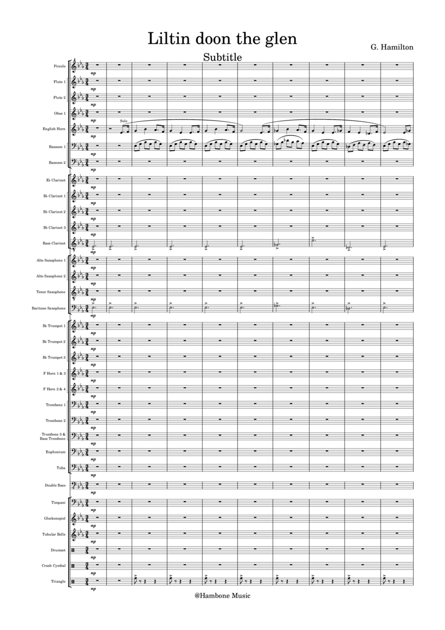 Liltin Doon the Glen Concert Band scores gallery preview page 1