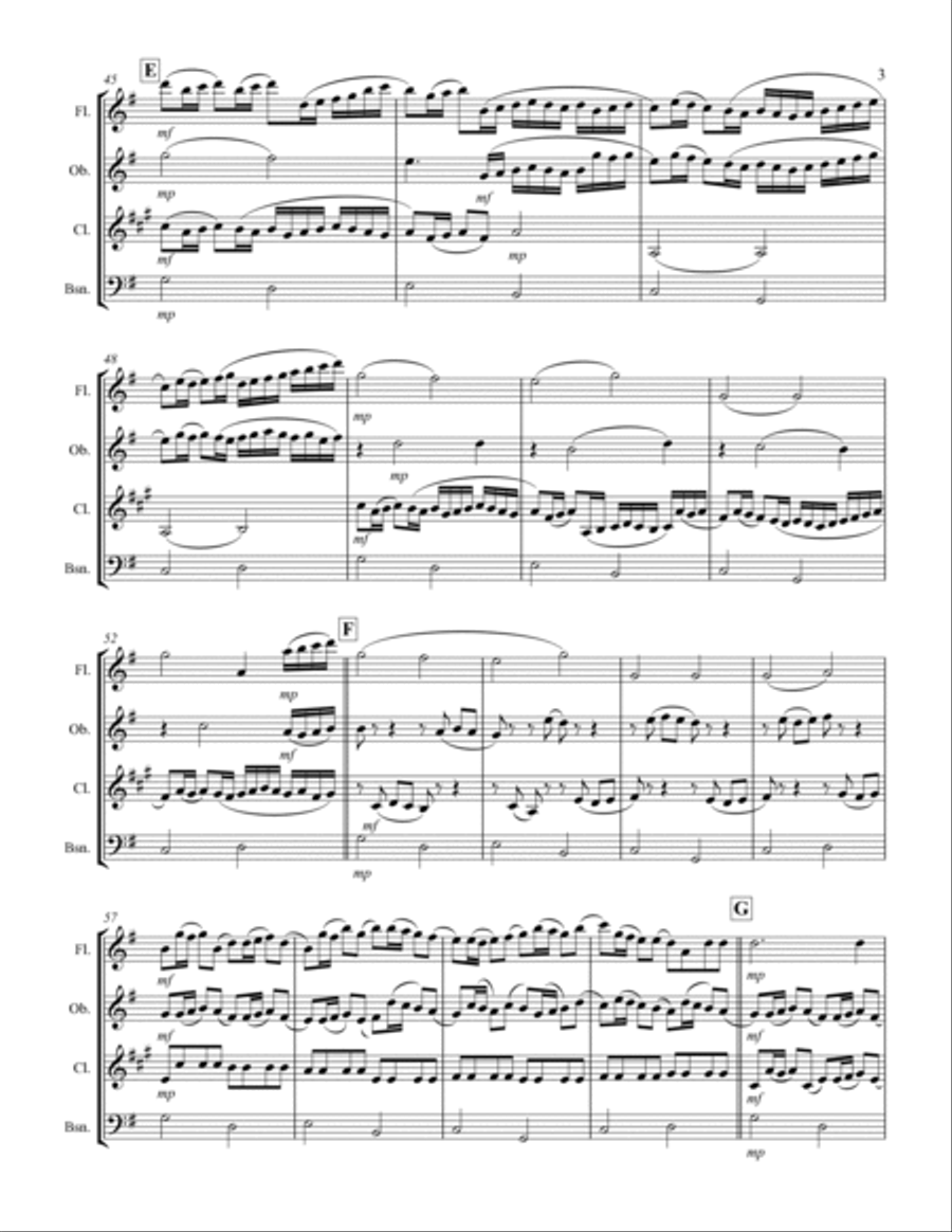 Pachelbel - Canon in D Major (for Woodwind Quartet) Pachelbel - Canon in D Major (for Woodwind Quartet) Woodwind Quartet scores gallery preview page 4