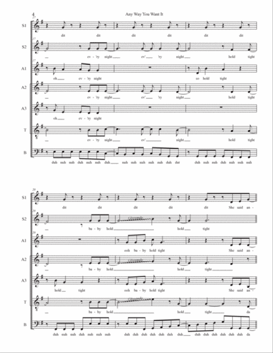 Any Way You Want It Divisi scores gallery preview page 4