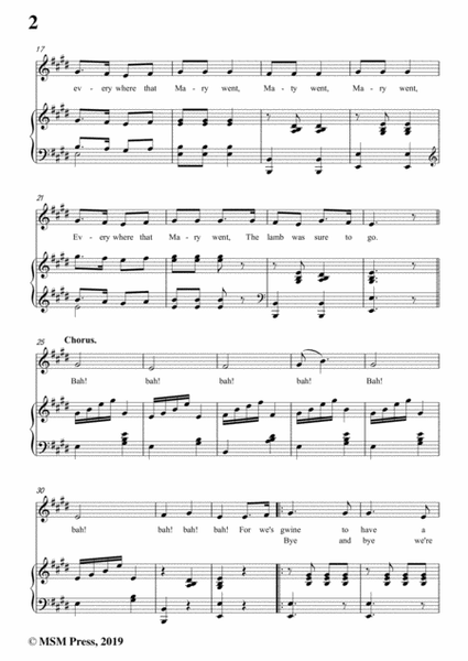 J. Hanold Kendall-Mary Had A Little Lamb,in E Major,for Voice&Piano image number null
