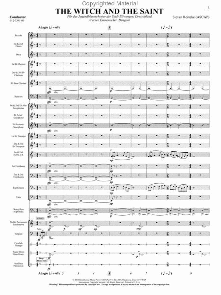 The Witch and The Saint Concert Band scores gallery preview page 2